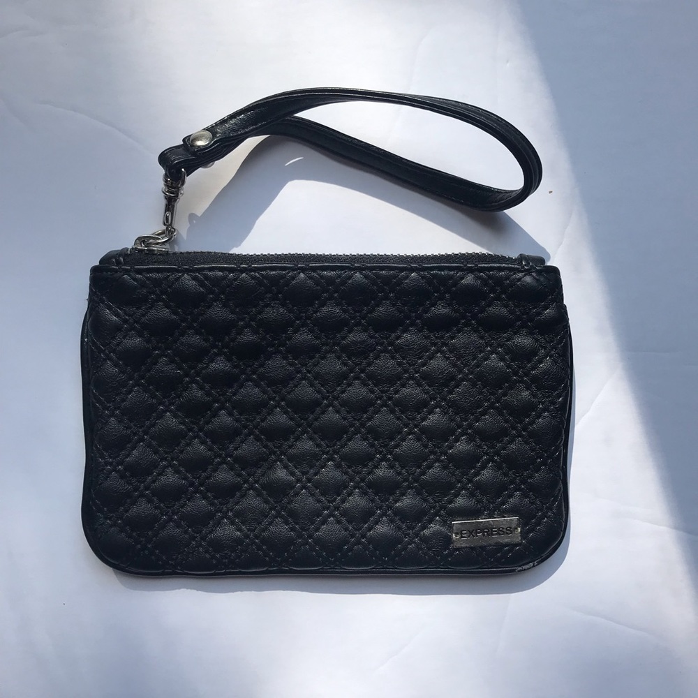 Express Black Quilted Wristlet